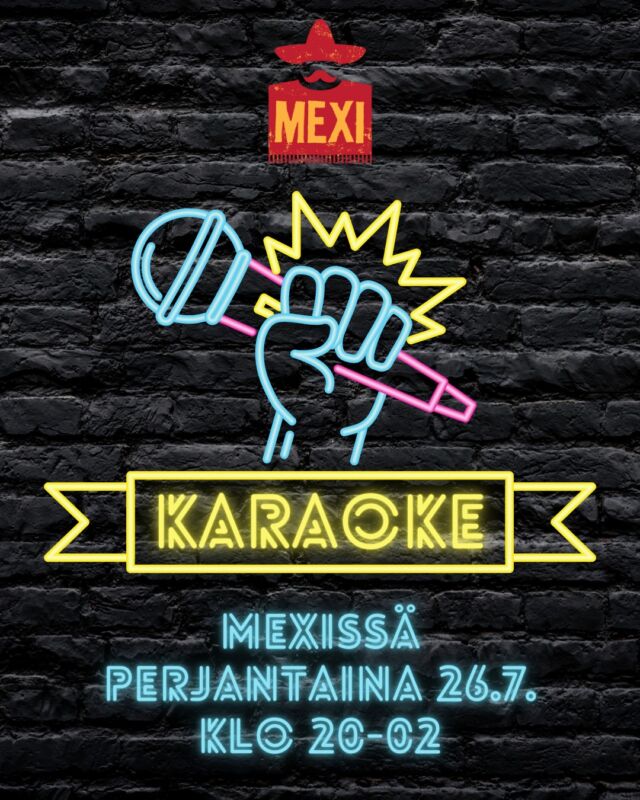 Karaoke raikaa Mexissä jälleen perjantaina 26.7. 👩‍🎤 Liity mukaan lurittelemaan klo 20-02! 🎶 Crappy Hour-tarjoukset (-25% alennus kaikista juomista) voimassa klo 20-21! 🍻

#ravintolamexi #töölö #karaoke #helsinki